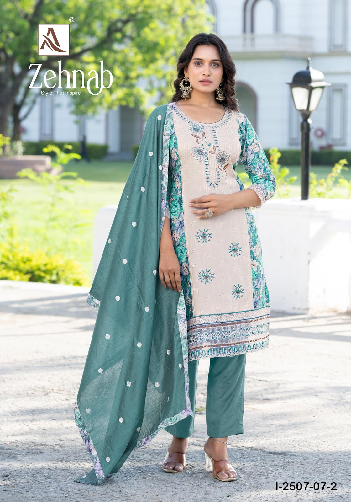 Zehnab Alok Viscose Reyon Karachi Salwar Suits Manufacturer Ahmedabad