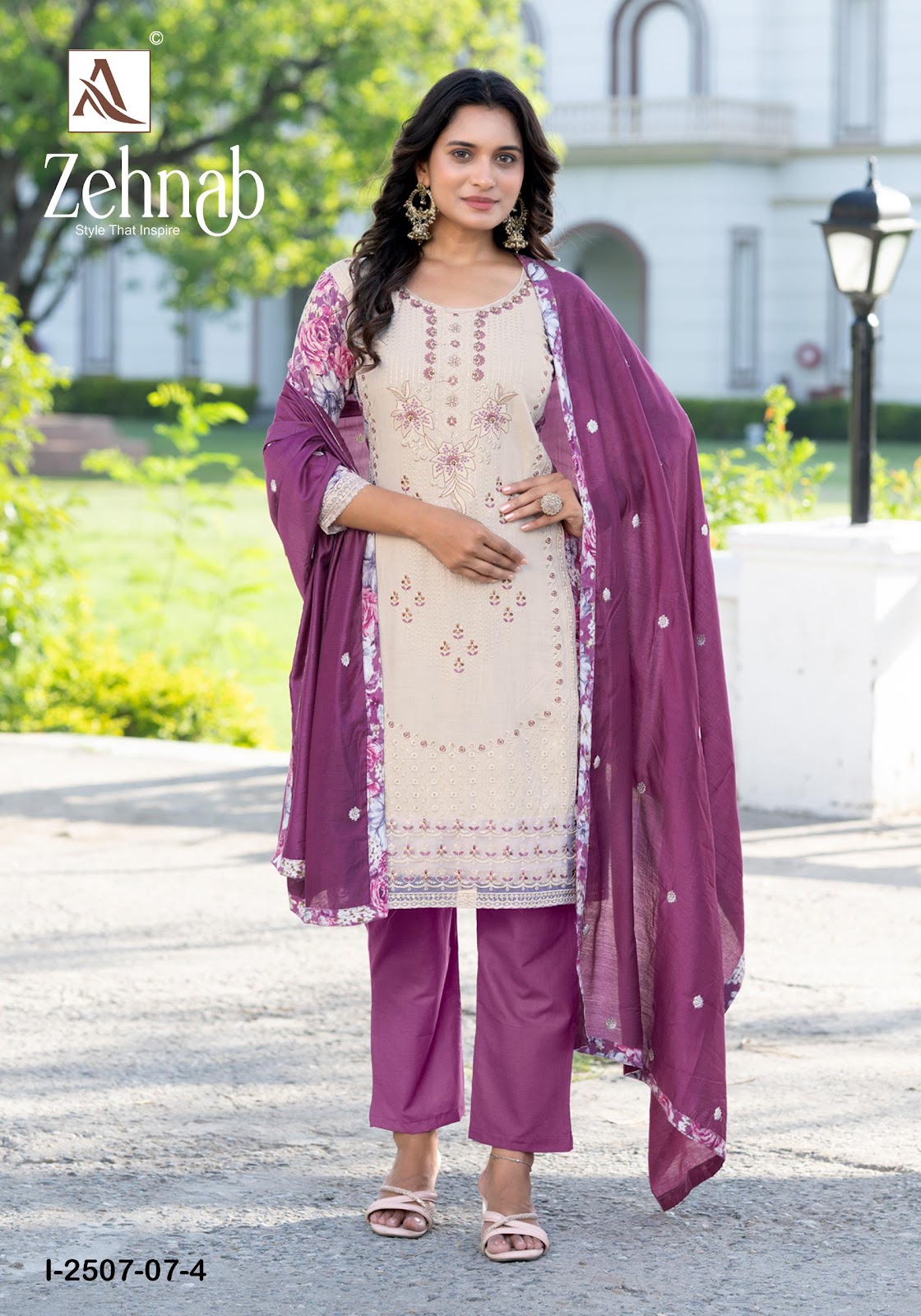 Zehnab Alok Viscose Reyon Karachi Salwar Suits Manufacturer Ahmedabad