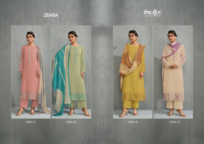 Zehra Omtex Mal Chanderi Pant Style Suits Wholesaler