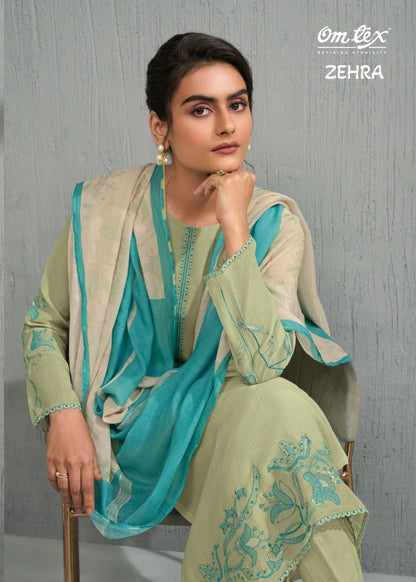 Zehra Omtex Mal Chanderi Pant Style Suits Wholesaler