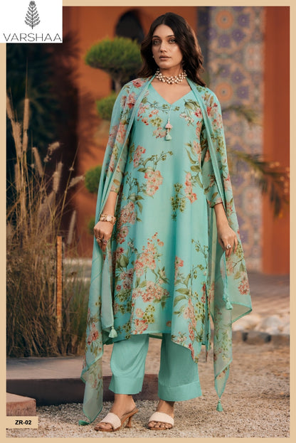 Zehra Varshaa Mul Chanderi Pant Style Suits Exporter India