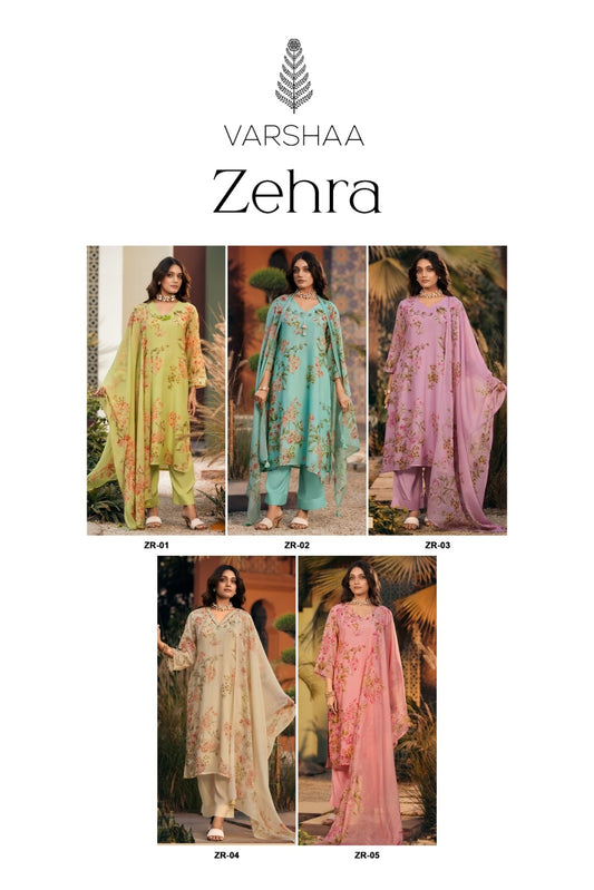 Zehra Varshaa Mul Chanderi Pant Style Suits Exporter India