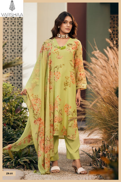 Zehra Varshaa Mul Chanderi Pant Style Suits Exporter India