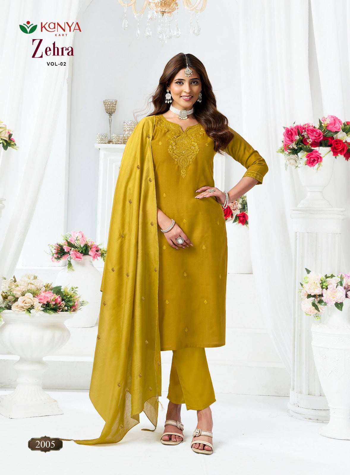 Zehra Vol 2 Kanya Kart Vertican Readymade Pant Style Suits Exporter India