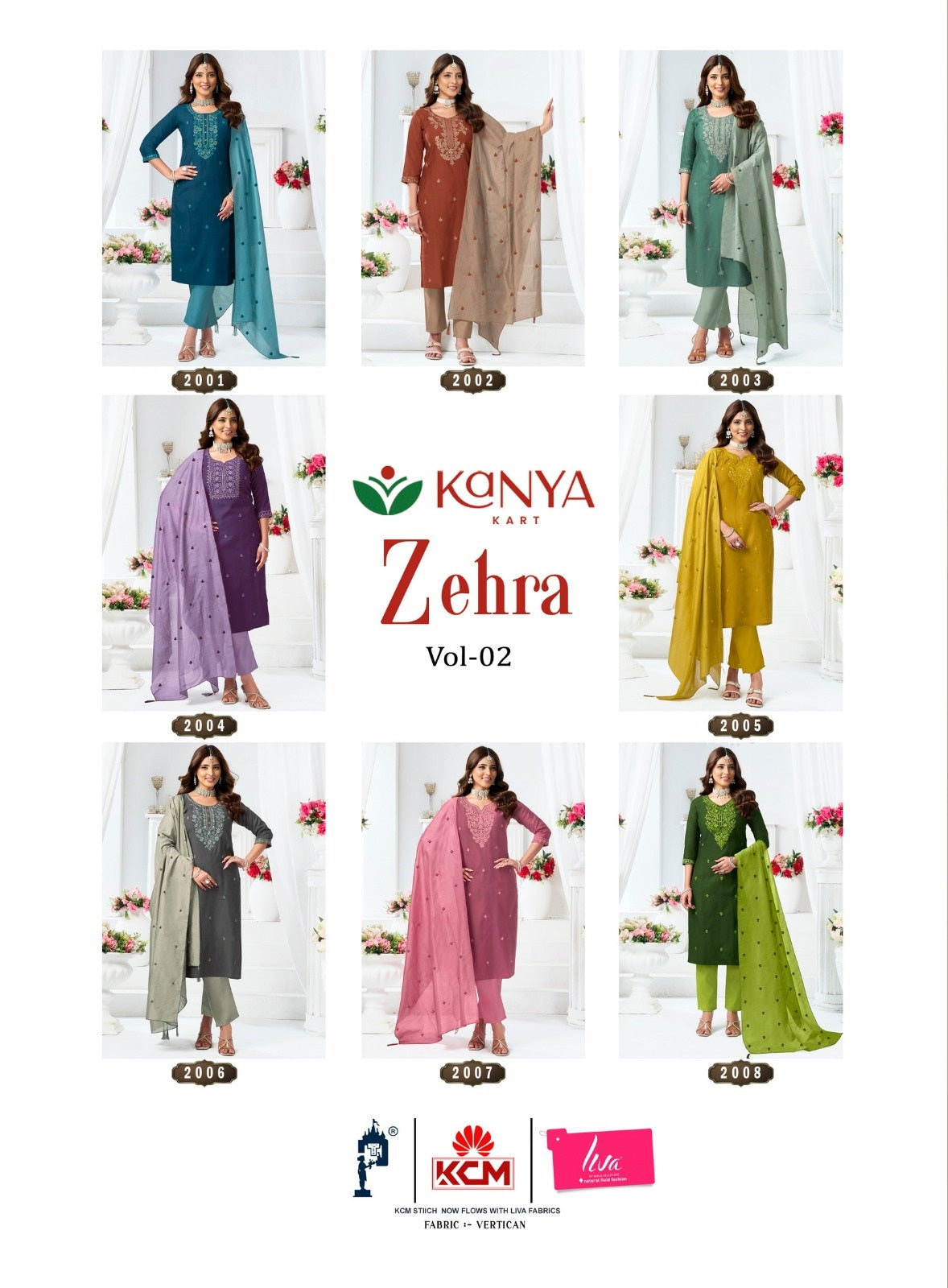 Zehra Vol 2 Kanya Kart Vertican Readymade Pant Style Suits Exporter India