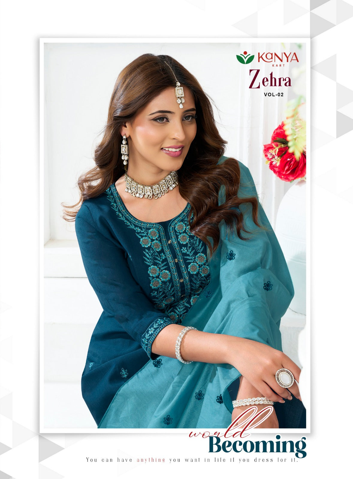 Zehra Vol 2 Kanya Kart Vertican Readymade Pant Style Suits Exporter India