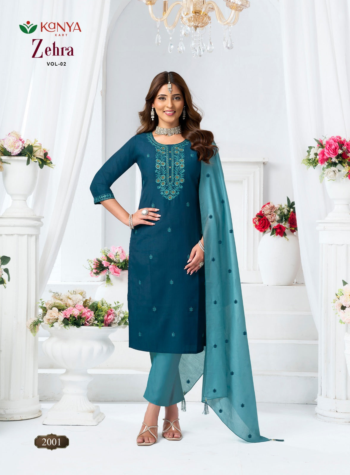 Zehra Vol 2 Kanya Kart Vertican Readymade Pant Style Suits Exporter India