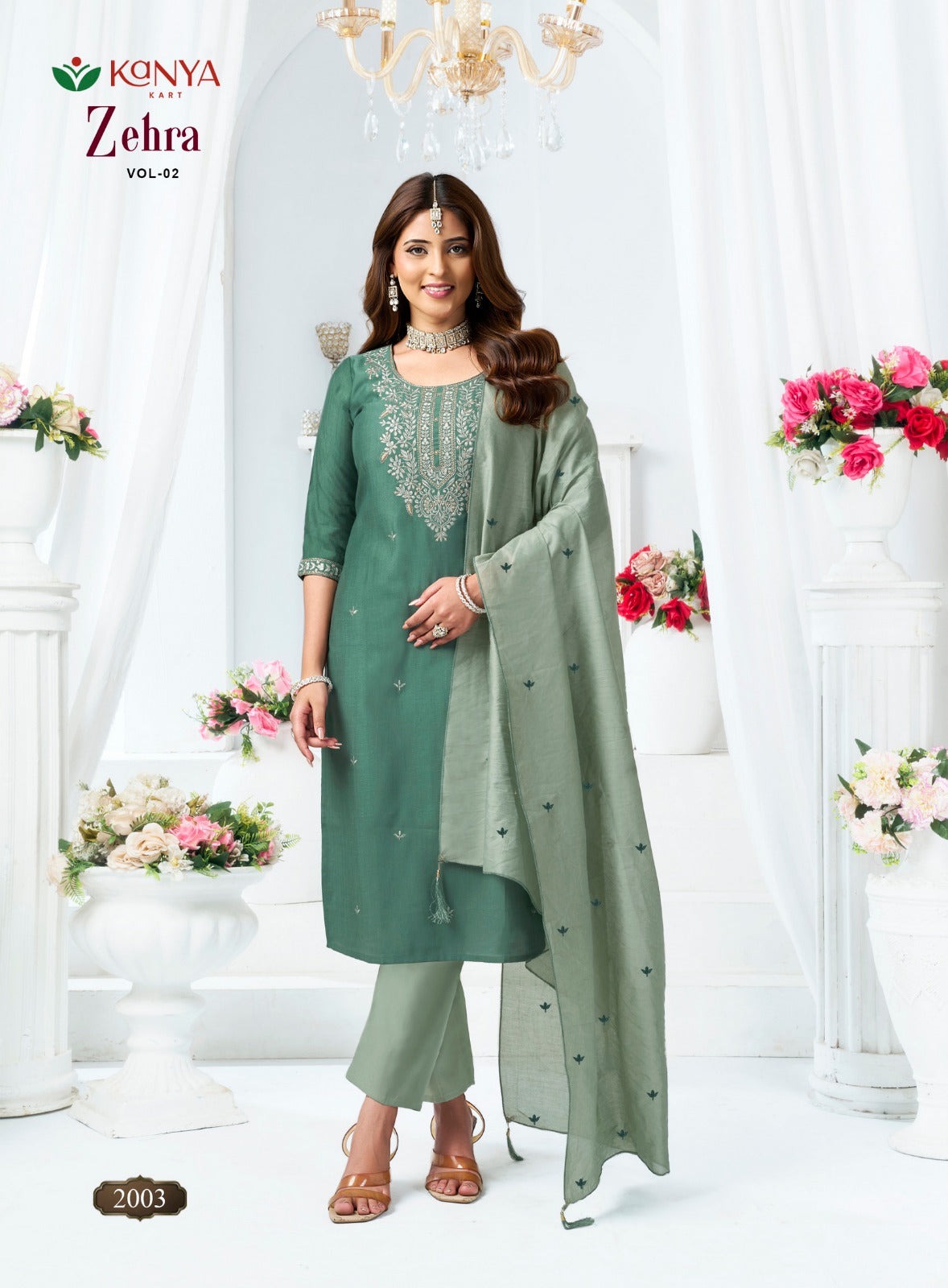 Zehra Vol 2 Kanya Kart Vertican Readymade Pant Style Suits Exporter India