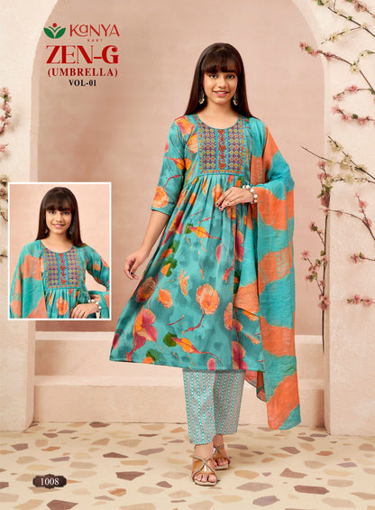 Zen G Vol 1 Umbrella Kanya Kart Capsule Girls Readymade Anarkali Suits Manufacturer Gujarat