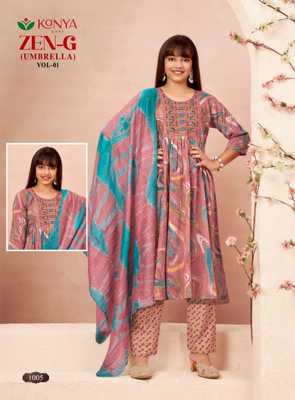 Zen G Vol 1 Umbrella Kanya Kart Capsule Girls Readymade Anarkali Suits Manufacturer Gujarat