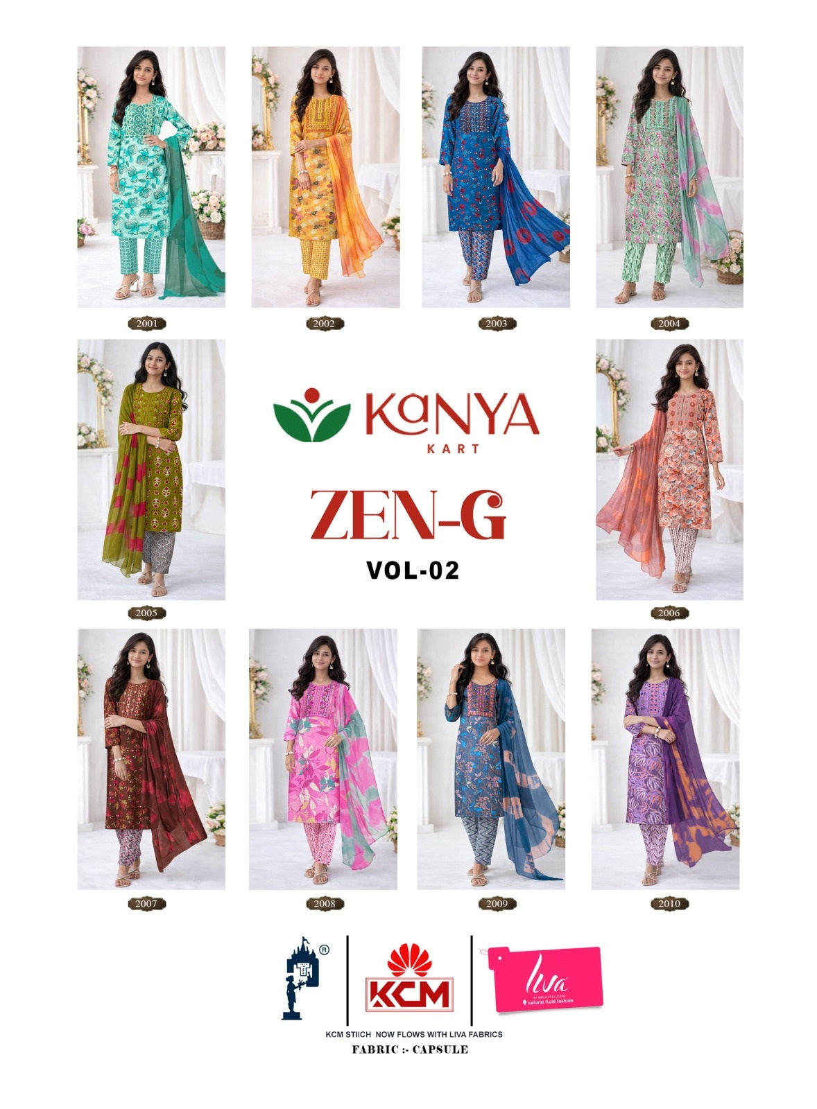 Zen G Vol 2 Kanya Kart Capsule Girls Readymade Pant Suits Exporter India