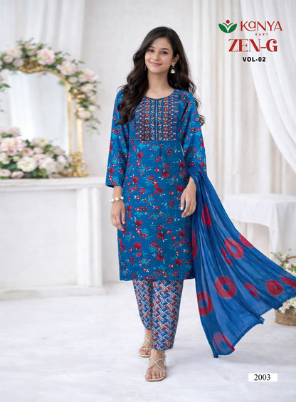 Zen G Vol 2 Kanya Kart Capsule Girls Readymade Pant Suits Exporter India