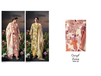 Zena 3254 Ganga Premium Viscose Plazzo Style Suits Exporter Gujarat