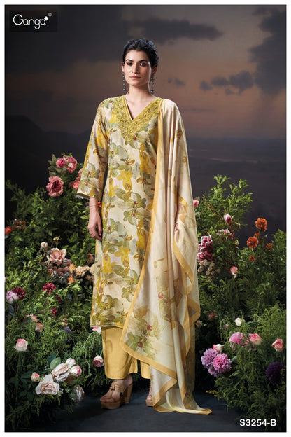 Zena 3254 Ganga Premium Viscose Plazzo Style Suits Exporter Gujarat