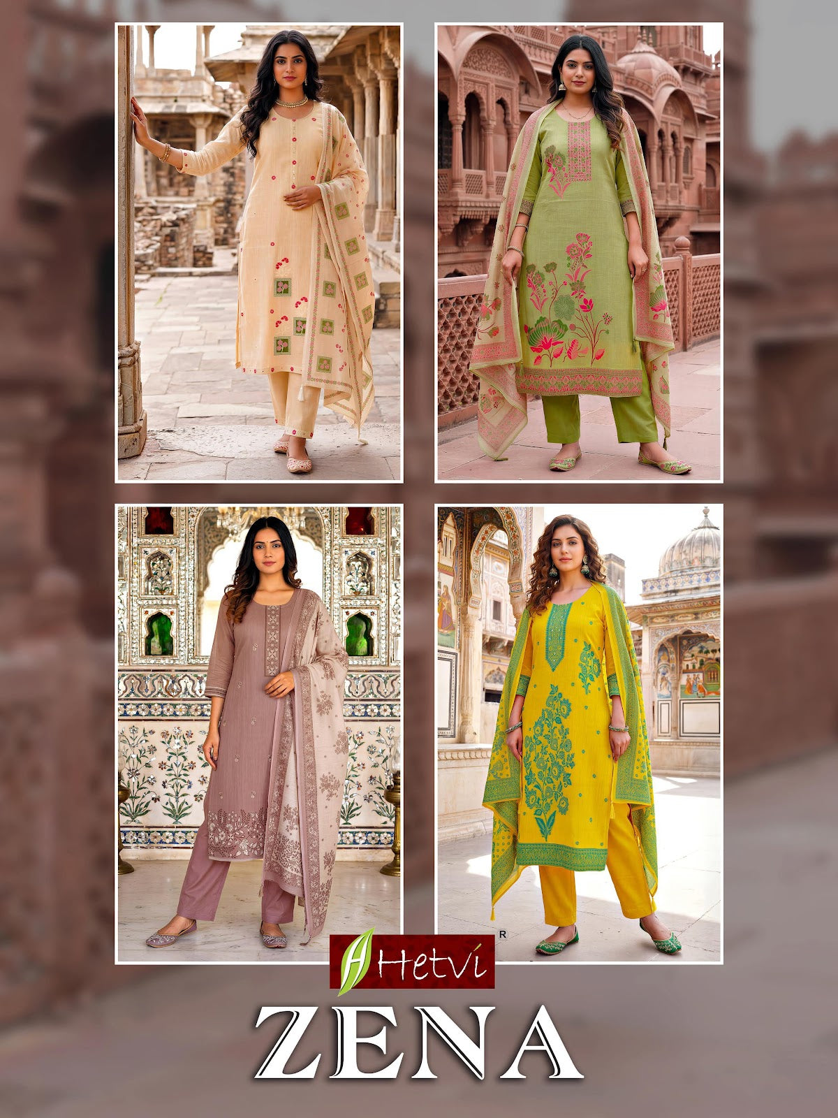 Zena Hetvi Jam Silk Readymade Pant Style Suits Exporter