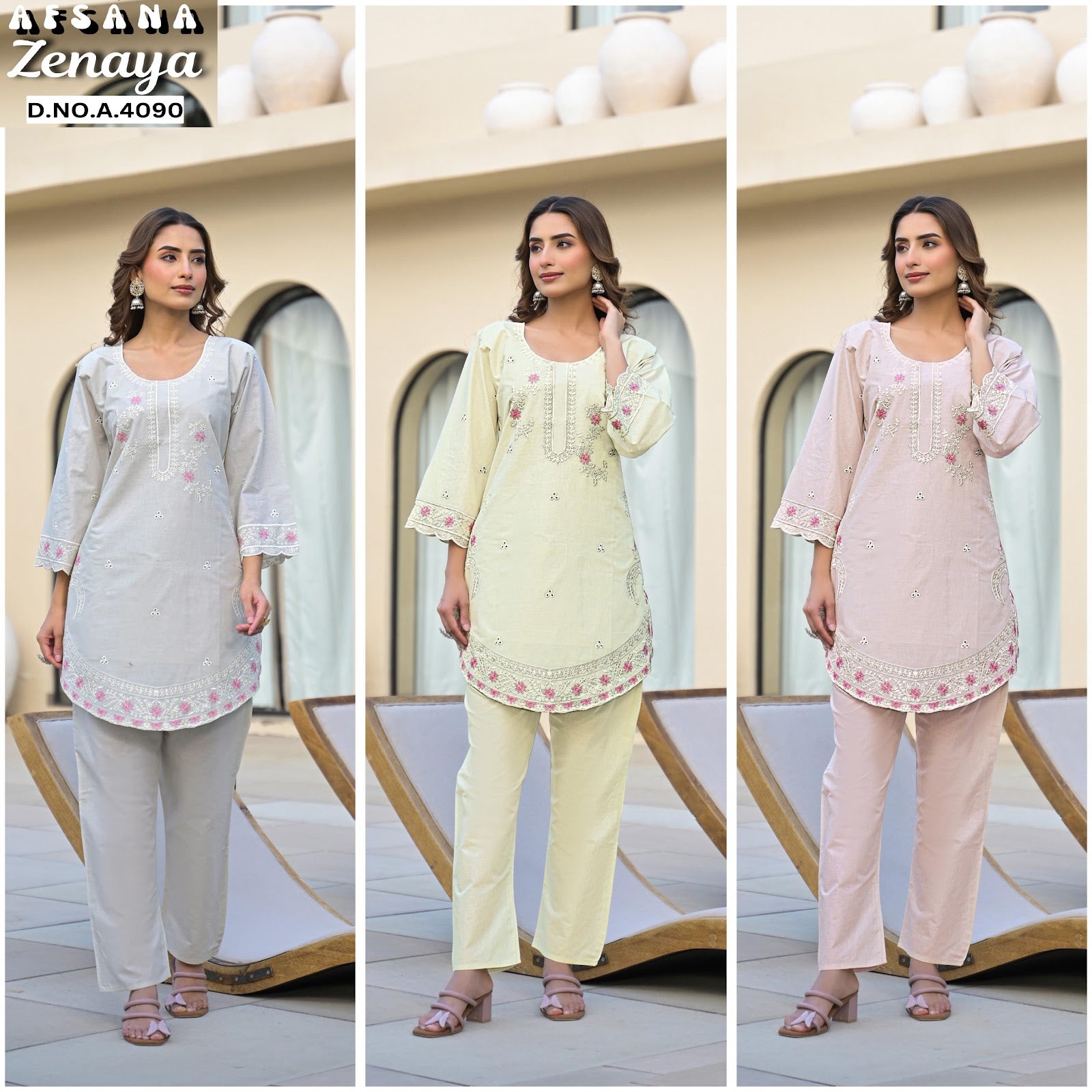 Zenaya Afsana Cotton Co Ord Set Wholesale