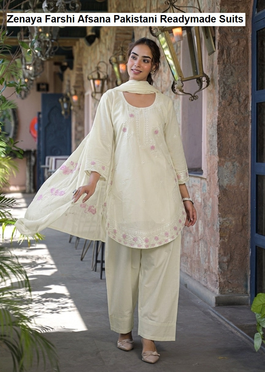 Zenaya Farshi Afsana Cotton Pakistani Readymade Suits Wholesale Price