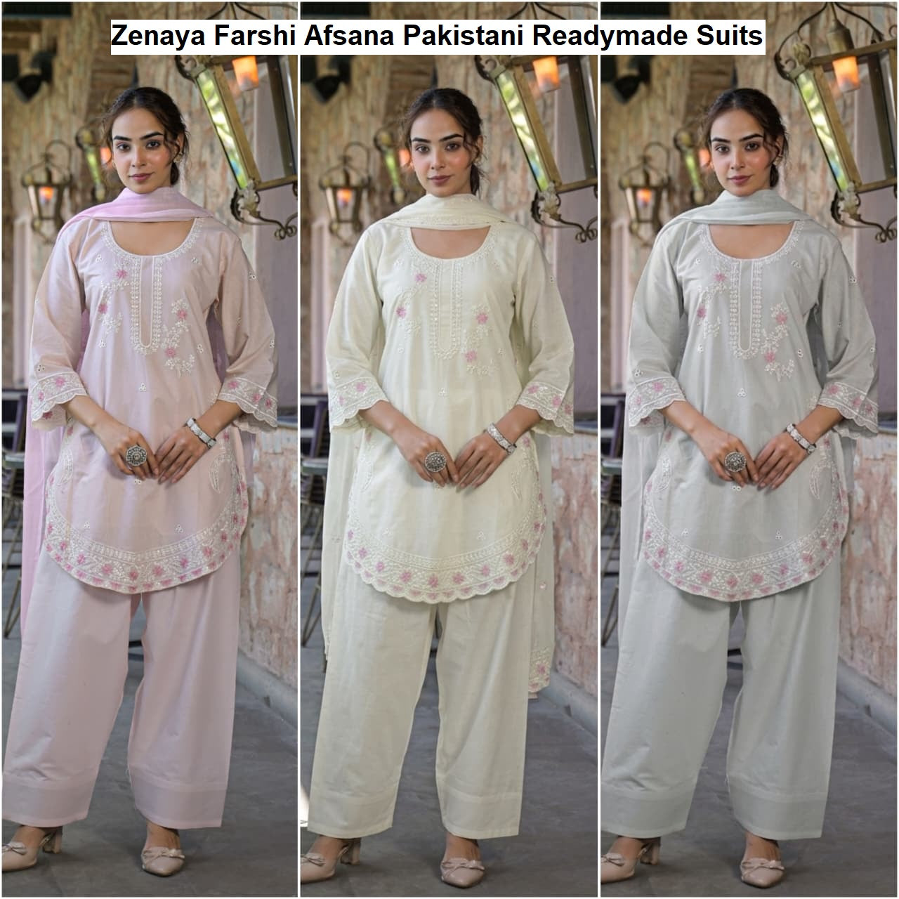 Zenaya Farshi Afsana Cotton Pakistani Readymade Suits Wholesale Price