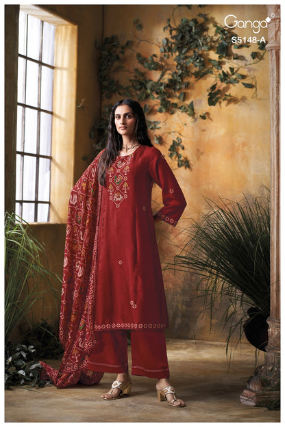 Zendaya S5148 Ganga Russian Silk Plazzo Style Suits Wholesaler Ahmedabad