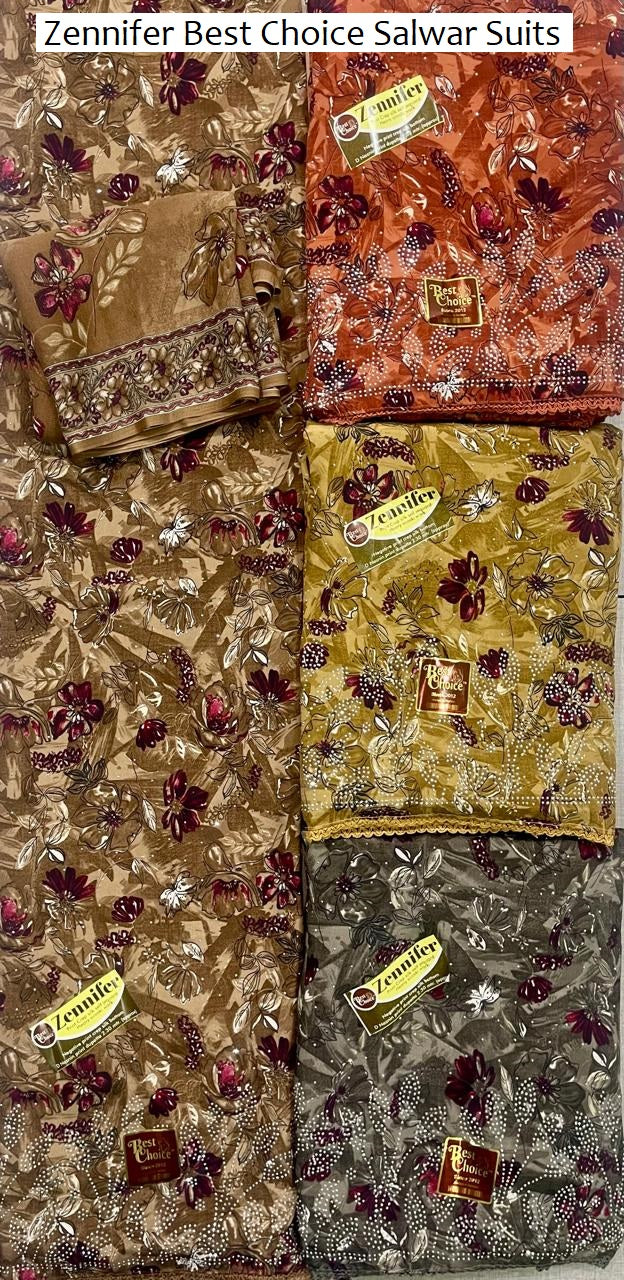 Zennifer Best Choice Crepe Silk Salwar Suits Wholesaler Ahmedabad