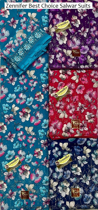 Zennifer Best Choice Crepe Silk Salwar Suits Wholesaler Ahmedabad