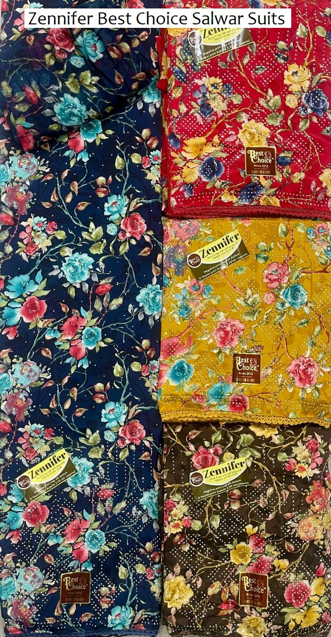 Zennifer Best Choice Crepe Silk Salwar Suits Wholesaler Ahmedabad
