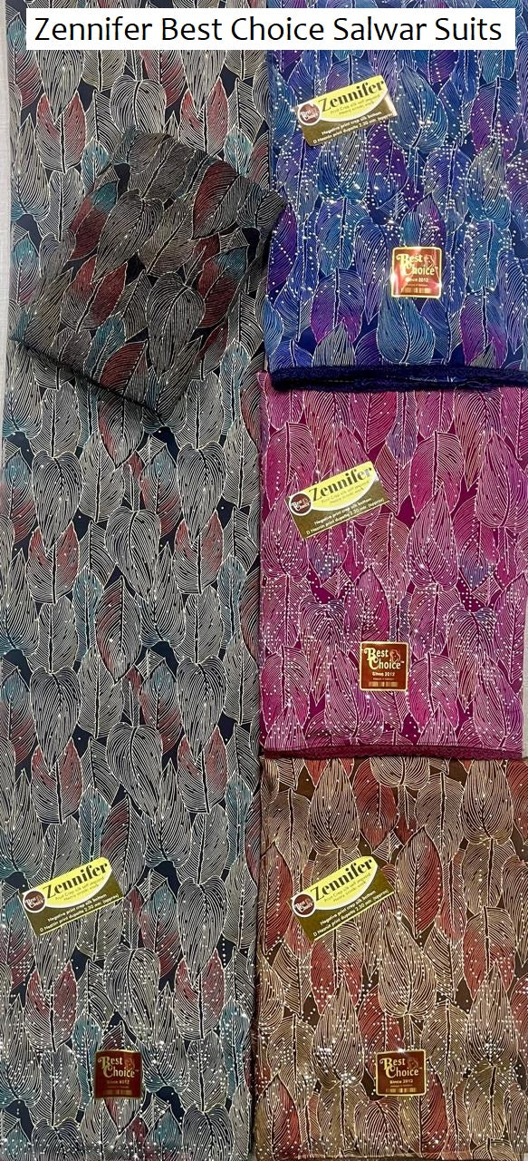 Zennifer Best Choice Crepe Silk Salwar Suits Wholesaler Ahmedabad