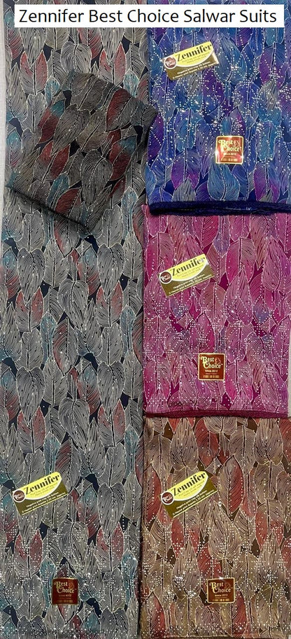 Zennifer Best Choice Crepe Silk Salwar Suits Wholesaler Ahmedabad