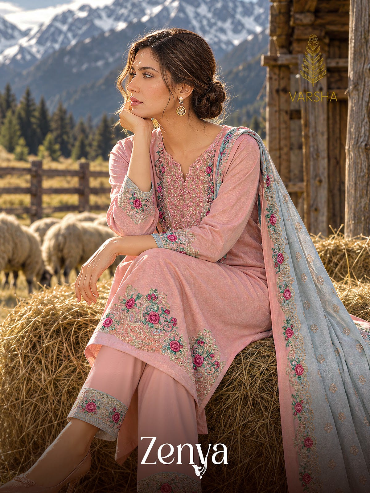 Zenya Varshaa Cord Pashmina Suits Wholesaler Ahmedabad