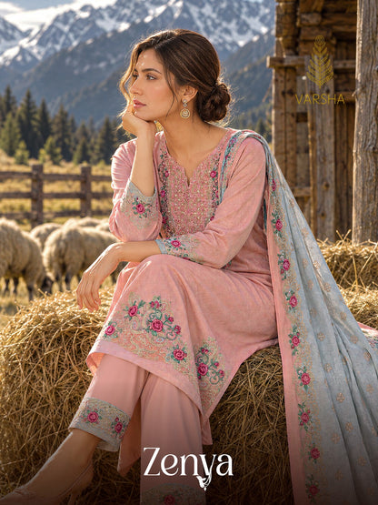 Zenya Varshaa Cord Pashmina Suits Wholesaler Ahmedabad