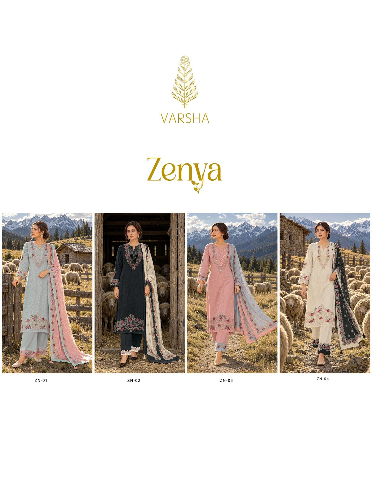 Zenya Varshaa Cord Pashmina Suits Wholesaler Ahmedabad