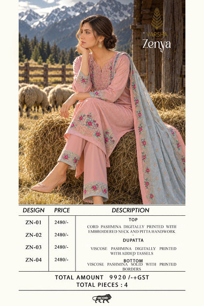 Zenya Varshaa Cord Pashmina Suits Wholesaler Ahmedabad