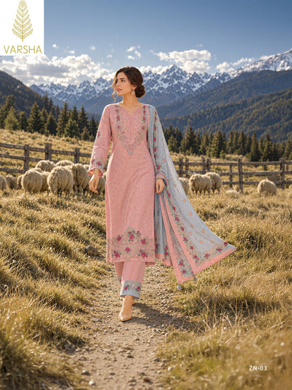 Zenya Varshaa Cord Pashmina Suits Wholesaler Ahmedabad