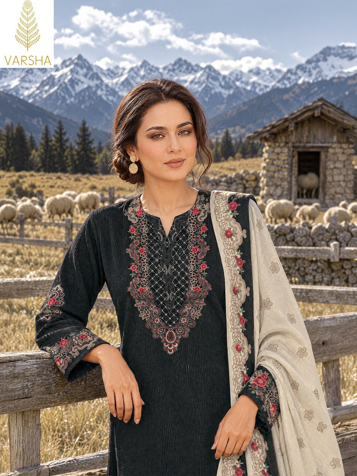 Zenya Varshaa Cord Pashmina Suits Wholesaler Ahmedabad