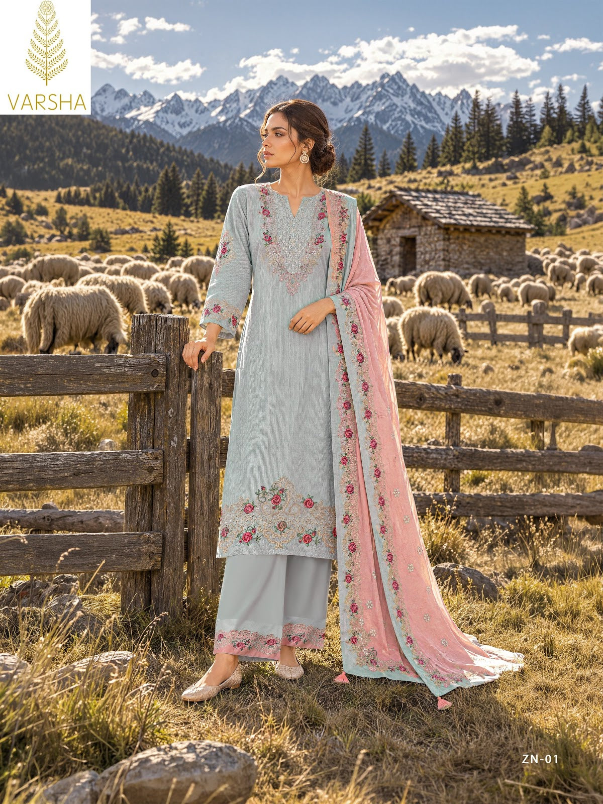 Zenya Varshaa Cord Pashmina Suits Wholesaler Ahmedabad