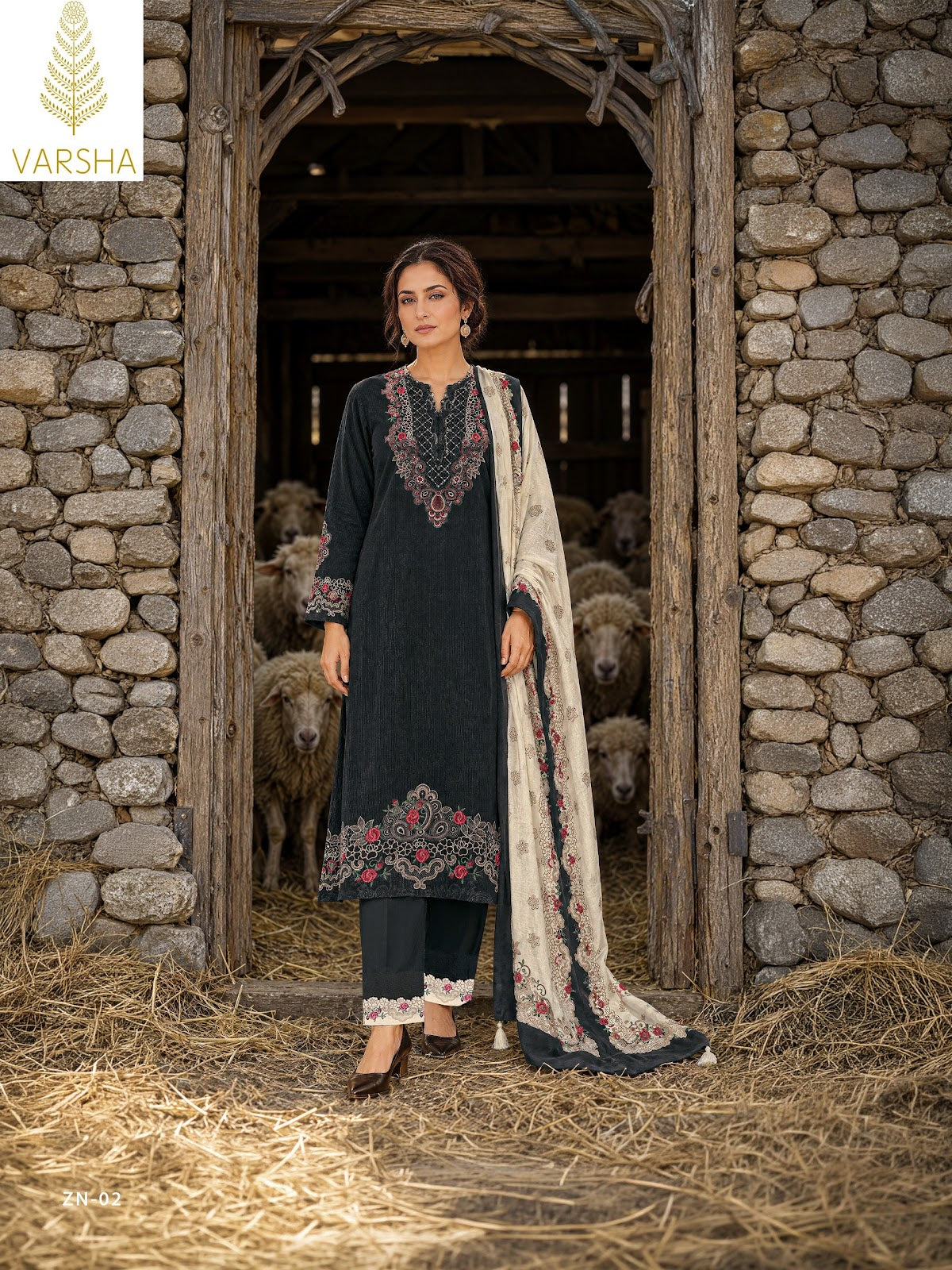 Zenya Varshaa Cord Pashmina Suits Wholesaler Ahmedabad