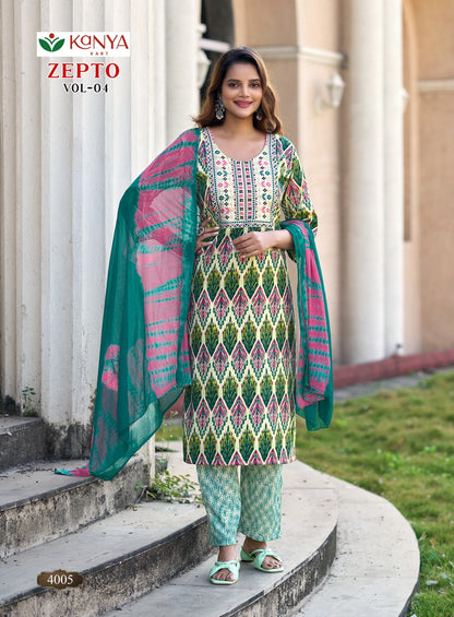 Zepto Vol 4 Kanya Kart Capsule Readymade Pant Style Suits Wholesale