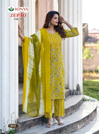 Zepto Vol 4 Kanya Kart Capsule Readymade Pant Style Suits Wholesale