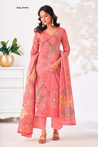 Zerina Sarg Cotton Lawn Pant Style Suits Supplier Gujarat