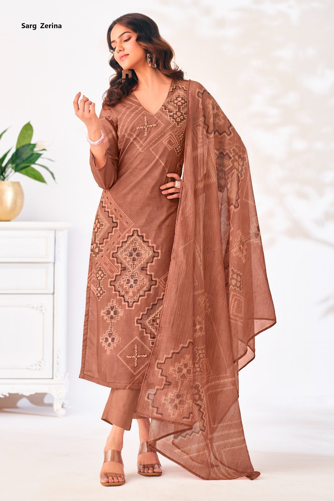 Zerina Sarg Cotton Lawn Pant Style Suits Supplier Gujarat