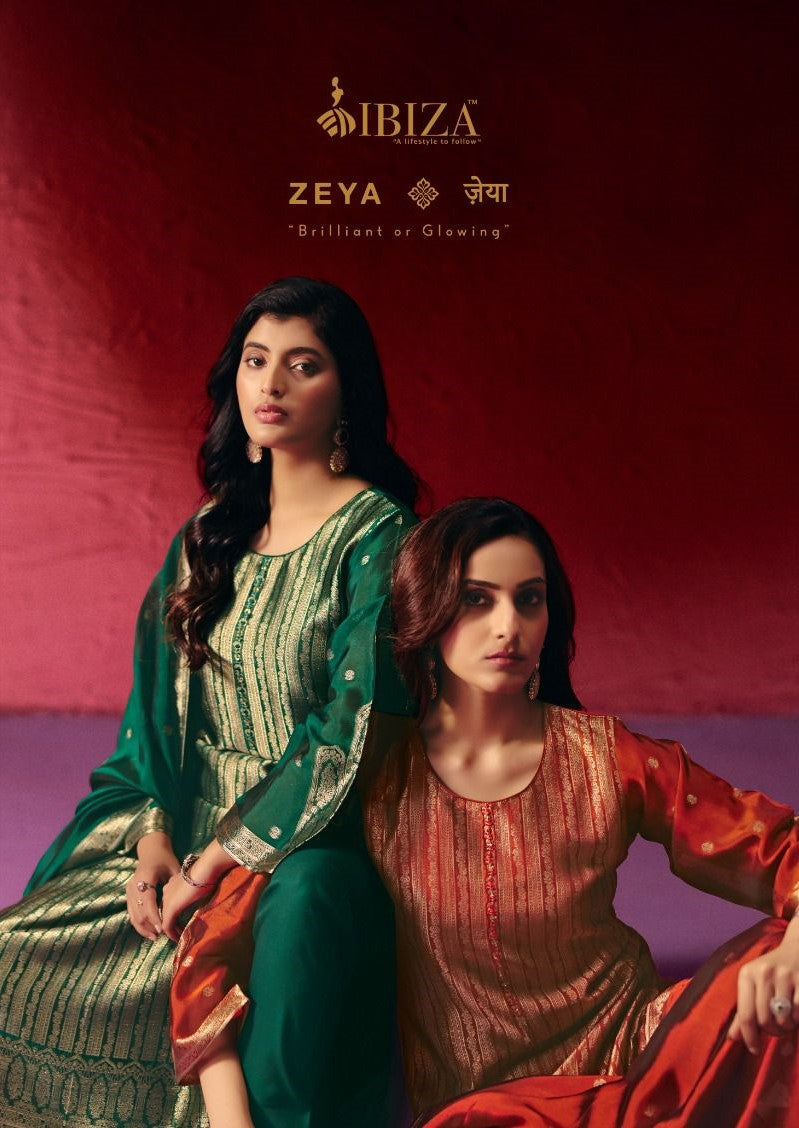 Zeya Ibiza Banglori Silk Pant Style Suits Exporter