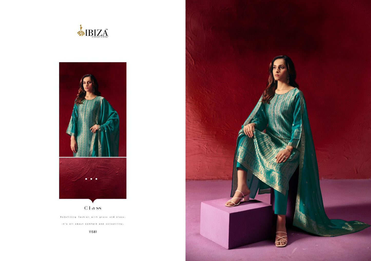 Zeya Ibiza Banglori Silk Pant Style Suits Exporter
