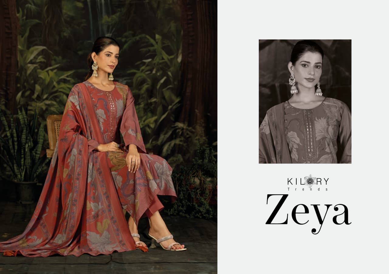 Zeya Kilory Muslin Silk Pant Style Suits Exporter
