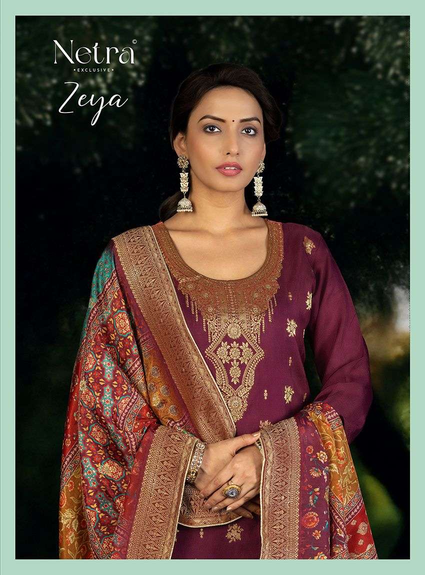 Zeya Netra Weaving Pant Style Suits Wholesaler Gujarat
