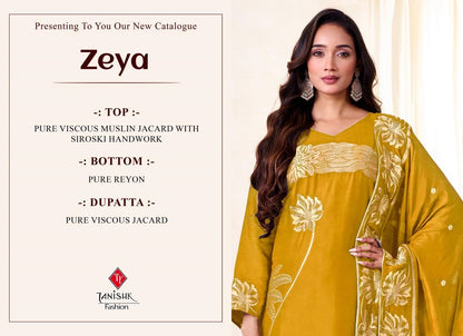 Zeya Tanishk Fashion Pure Viscose Muslin Plazzo Style Suits Wholesale Price