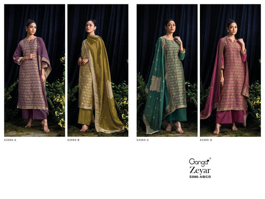 Zeyar S3060 Ganga Pure Viscose Plazzo Style Suits Supplier