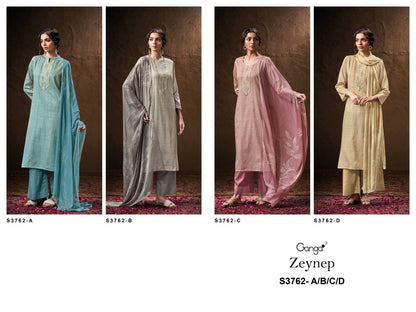 Zeynep 3762 Ganga Premium Cotton Plazzo Style Suits Manufacturer Gujarat