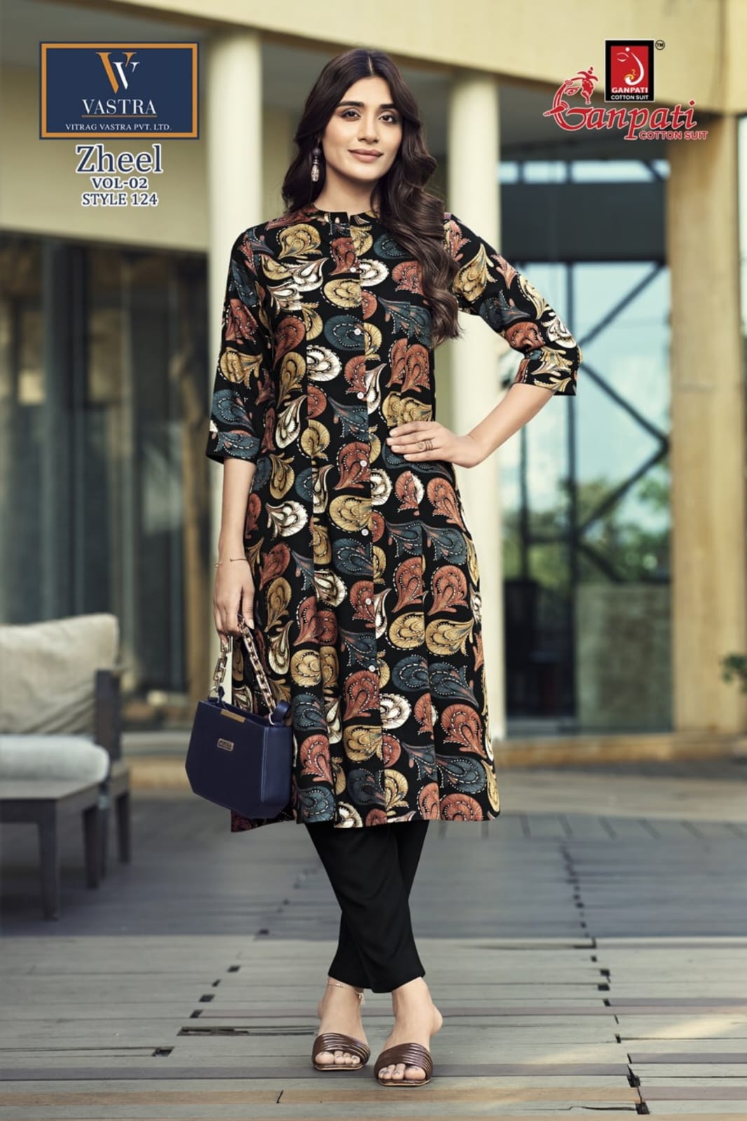 Zheel Vol 2 Vastra Ganpati Rayon Kurti Pant Set Supplier Gujarat