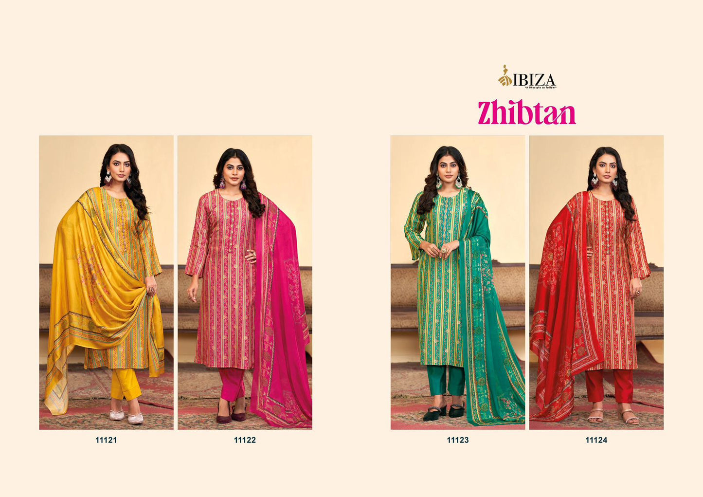 Zhibtan Ibiza Silk Jacquard Pant Style Suits Supplier Ahmedabad