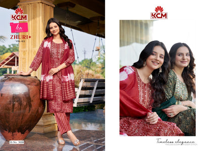 Zhuri Vol 3 Kcm Capsule Rayon Readymade Pant Style Suits Exporter Gujarat